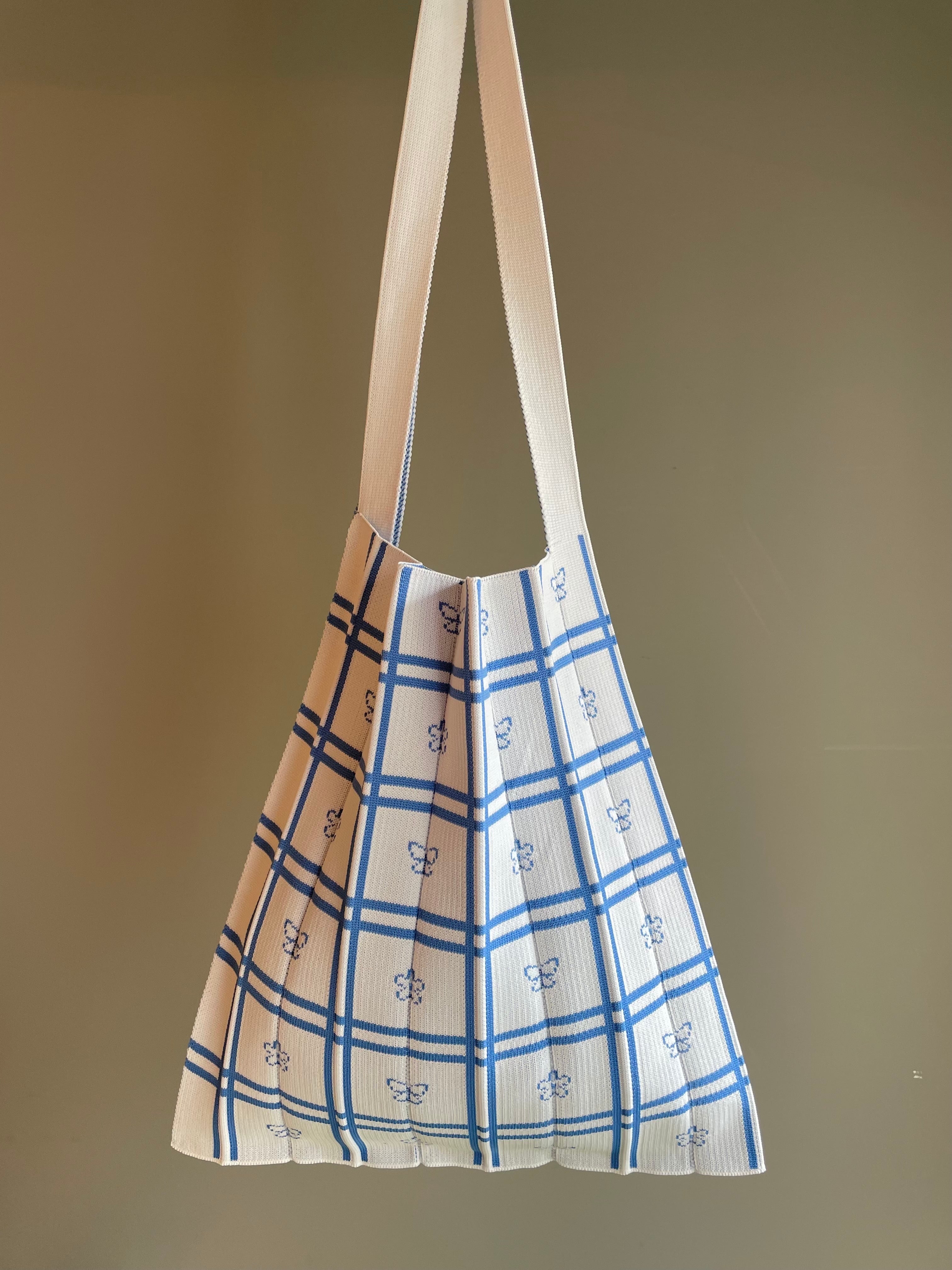 Knitty Butterfly Blue Shoulder bag Tote bag KNT365